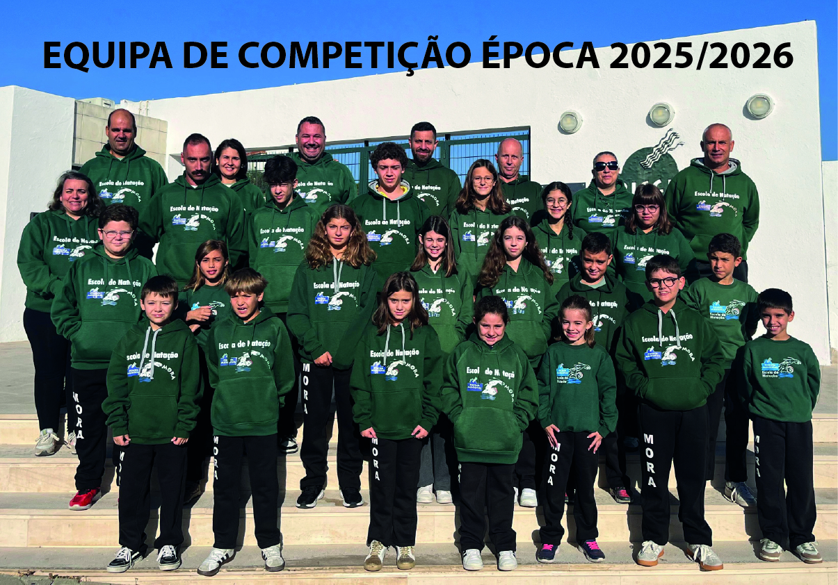 Atletas e Direcção da Escola de Natação